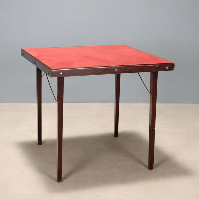 Brown Folding Game Table in Beech For Sale - Image 8 of 8
