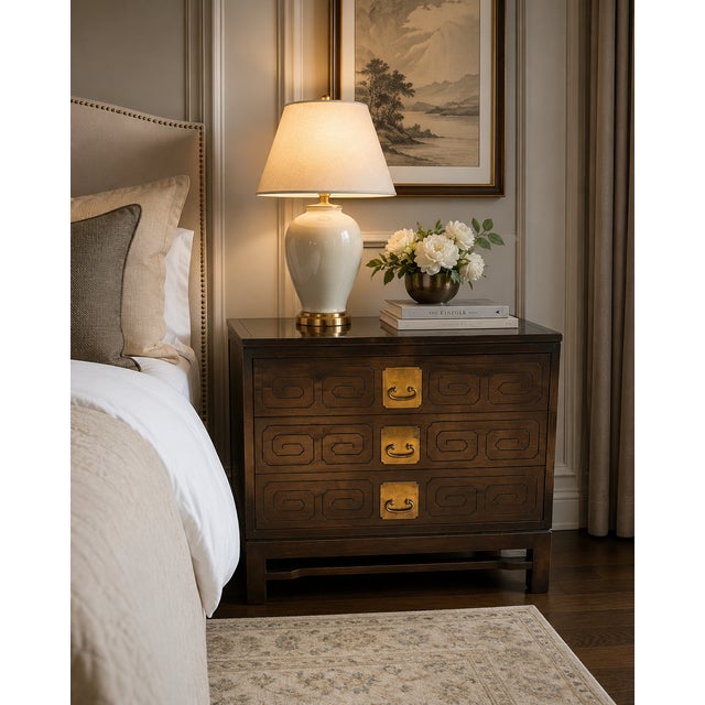 Add timeless elegance to your space with this authentic Mid-Century Modern nightstand by renowned designer John Widdicomb,...