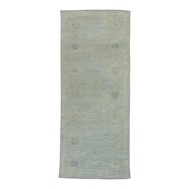 Turkish Oushak Runner Rug 2'9" x 12'1" #17835 For Sale
