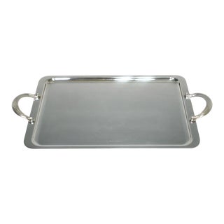 Christofle Silver Plate Tray in the Prelude Design (Rectangular) For Sale
