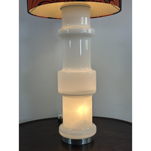 Mid-Century Modern Vintage Lamp in White Opaline Murano Glass from Doria Leuchten, Italy, 1970 For Sale - Image 3 of 12