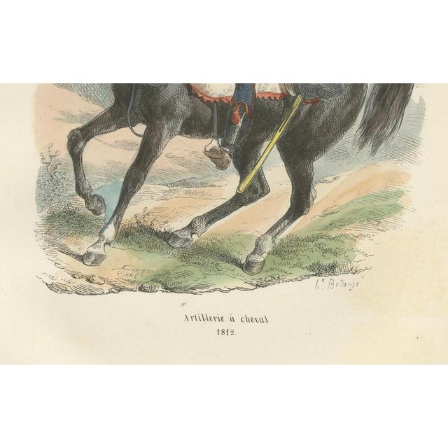 Napoleonic Horse Artillery, French Empire Uniform Plate, Paris 1843 This finely hand-coloured military plate depicts a...
