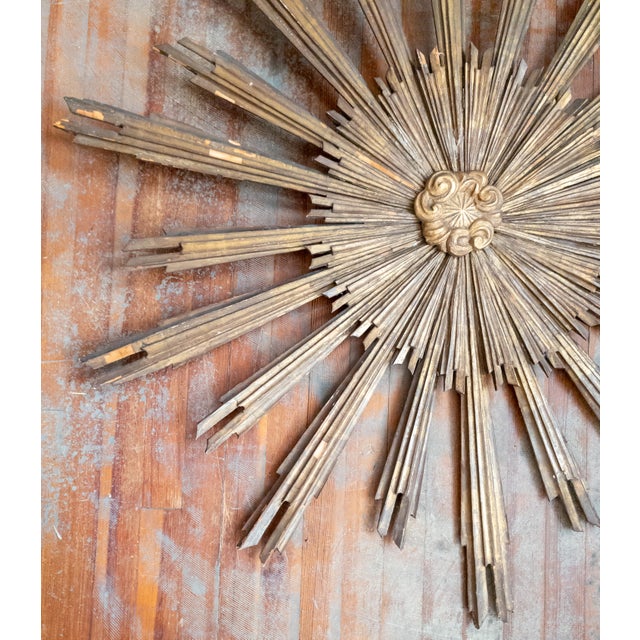 Early 20th Century 19th or 20th Century Italian Baroque Style Giltwood Carved Sunburst For Sale - Image 5 of 18