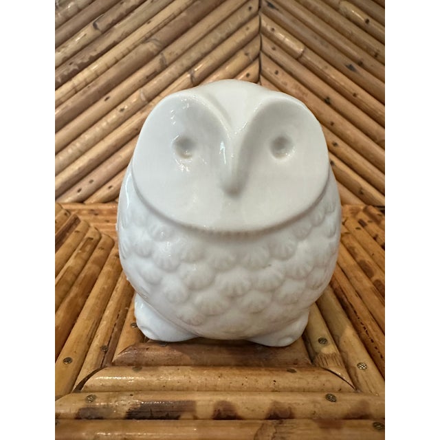 Vintage Petite White Porcelain Owl Sculpture From Patricia Moore Gallery in Aspen For Sale - Image 15 of 15