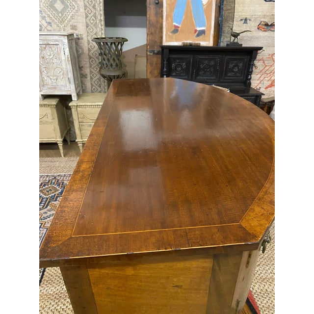 Late 18th Century Antique English Sideboard Circa 1800 Georgian Inlaid Mahogany Bow Front For Sale - Image 5 of 13