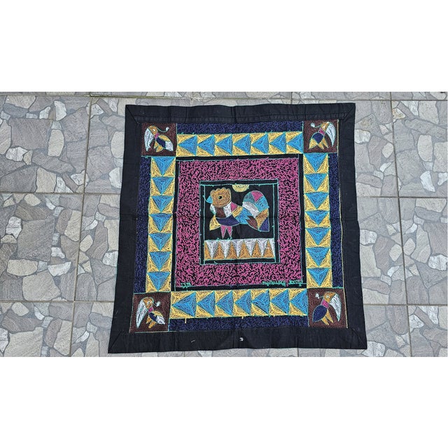 Embroidered Kilim with South African Parrots, 1997 For Sale - Image 3 of 9