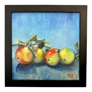 Original Still Life Painting Four Apples For Sale