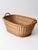 Wood Antique Wicker Laundry Basket With Handles For Sale - Image 7 of 12