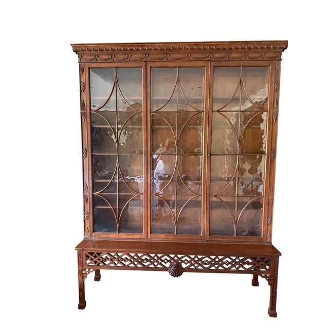 2010s Breakfront Display Cabinet/ Bookcase- Signature Piece by Baker Furniture, Stately Home Collection Vintage For Sale - Image 5 of 8