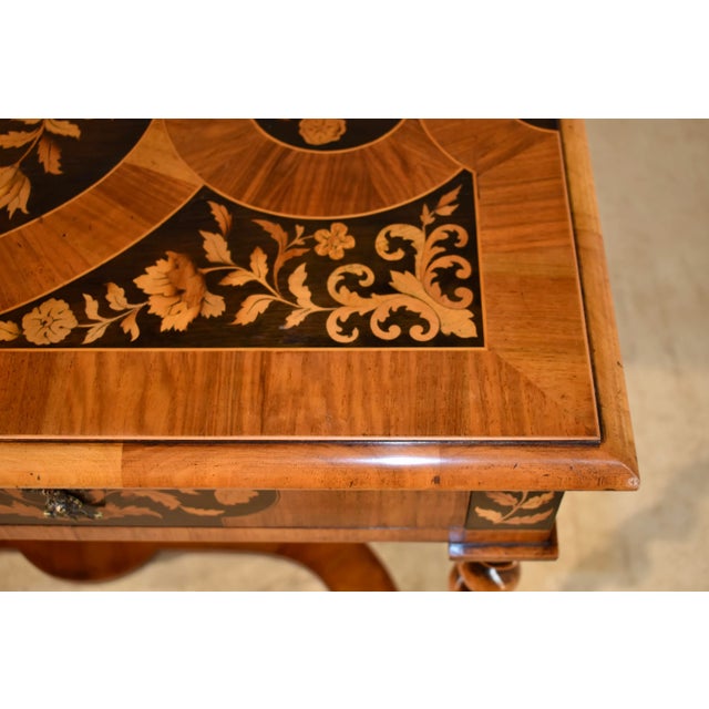 Wood Edwardian English Marquetry Side Table, C. 1900 For Sale - Image 7 of 13