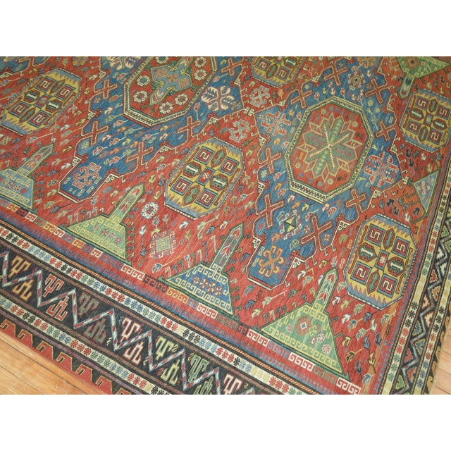 Roomsize Antique Soumak Caucasian Rug For Sale - Image 4 of 6