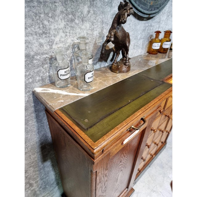Antique Oak Apothecary Drawer Cabinet, 1890s For Sale - Image 12 of 18