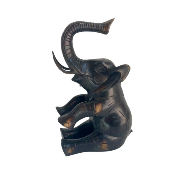 Large Solid Brass Elephant Figurine For Sale - Image 9 of 10