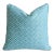 Sky-Blue & White Modern Contemporary Geometric Feather/Down Pillow 20” Square For Sale