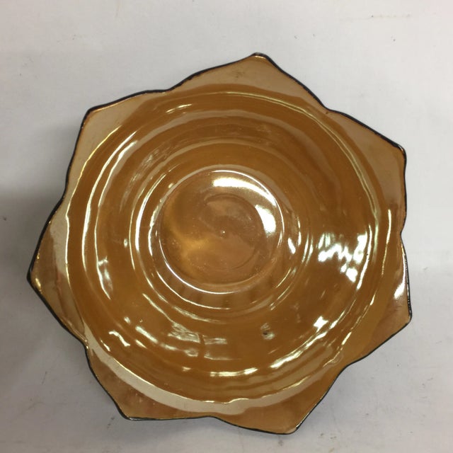 Vintage Hand Painted Opalescent Bowl and Plate For Sale In New York - Image 6 of 9