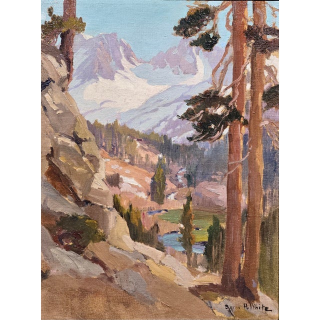 Orrin White - High Sierra Lake Landscape- C. 1930s California Impressionist -Oil Painting For Sale - Image 4 of 11