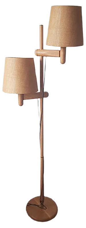 Wooden Floor Lamp with 2 Shades from Temde