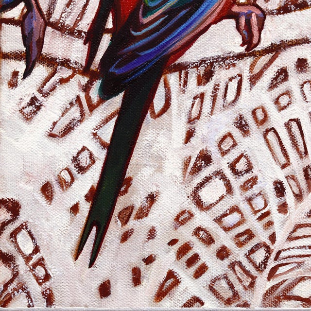 Life in Color - Abstract Colorful Vibrant Birds Oil Painting on Canvas Original Artwork by Michelle Fillmore For Sale - Image 4 of 9