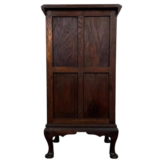 Brown Antique English Oak Cabinet, 1900s For Sale - Image 8 of 13