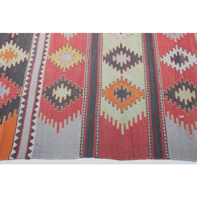 1950s Multi Soft Colors Vintage Turkish Kilim Rug-5' 7'' X 10' 7'' For Sale - Image 11 of 12