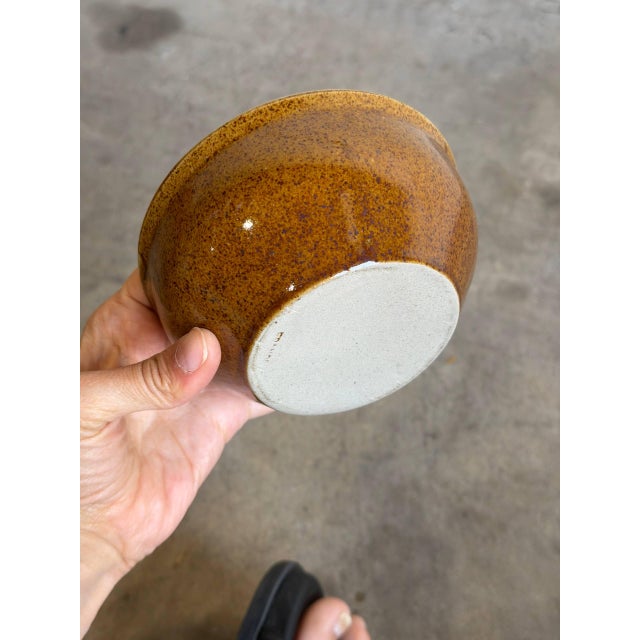 Ceramic French Brown Ceramic Small Bowl 1960s Mid-Century Modern For Sale - Image 7 of 10