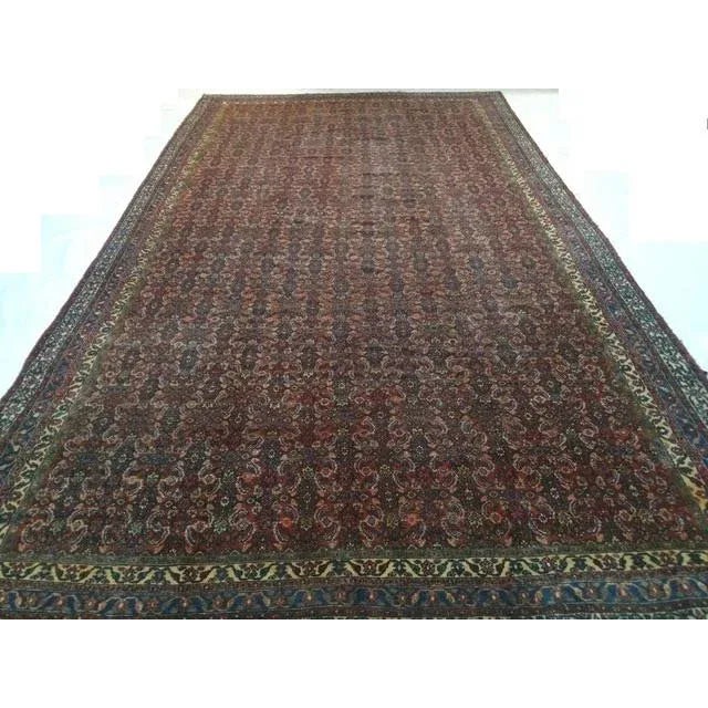 1920s 1920's Antique Persian Hamadan Palace Rug, 11' X 19'8" For Sale - Image 5 of 11