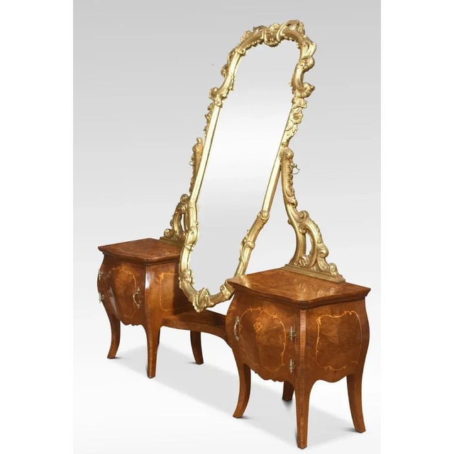 Italian Giltwood and Figured Walnut Dressing Mirror, 1890s For Sale - Image 9 of 10