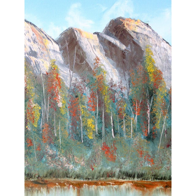 Vintage Mountain Lake Landscape Painting For Sale - Image 10 of 10