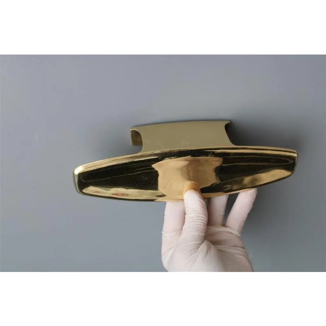 Mid-Century Modern Italian Handles in Brass, 1950s, Set of 2 For Sale - Image 3 of 12