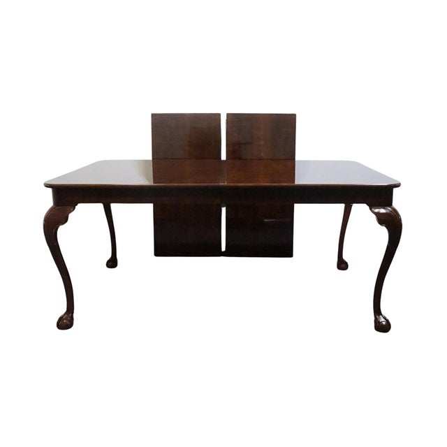 Wood Henredon Furniture Solid Mahogany Traditional Chippendale Style 108" Dining Table W. Drawers For Sale - Image 7 of 13