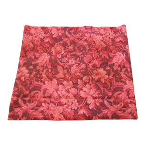 Vintage Pink and Red French Floral Linen Fabric Panel #2