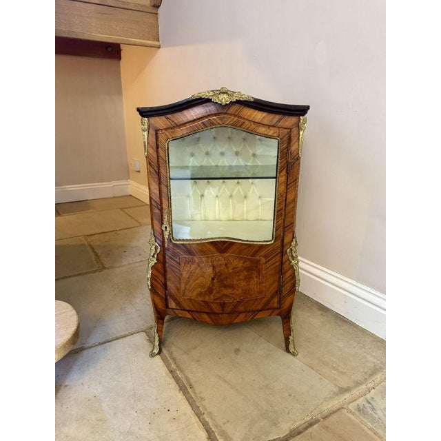 Antique French Walnut and Kingwood Display Cabinet, 1900 For Sale - Image 4 of 7