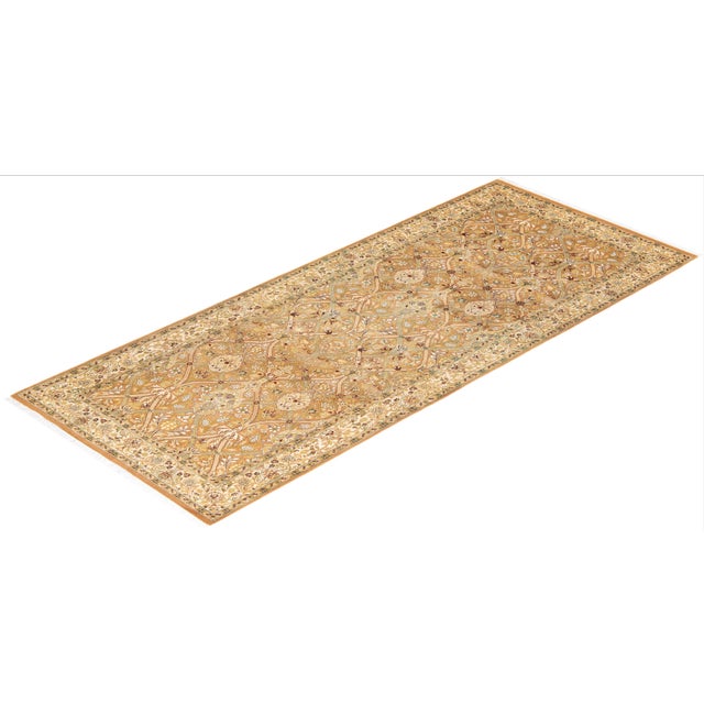 Brown Mogul, One-of-a-Kind Hand-Knotted Runner Rug - Brown, 4' 1" x 9' 10" For Sale - Image 8 of 8