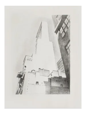 1939 After Charles Sheeler "Manhattan, Delmonico Building", First Edition Period Lithograph