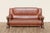 1970s Sculptural Brown Leather Sofa With Solid Wood Frame, Modernist Postmodern Lounge Couch Design For Sale - Image 4 of 18