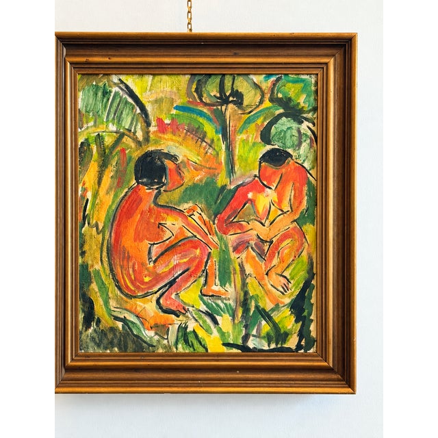 Executed with extraordinary freedom of expression, the composition is defined by its vibrant palette of fiery vermilion,...