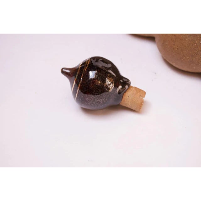 Midcentury Adjoined Stoneware Vessel / Decanter For Sale - Image 4 of 13