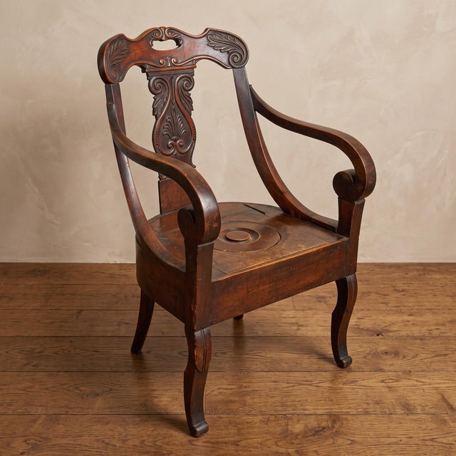 Antique Carved Wooden Dressing Table Chair, 1900s For Sale - Image 13 of 13