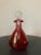 Victorian Victorian Cranberry Crackled Glass Decanter With Round Stopper For Sale - Image 3 of 12