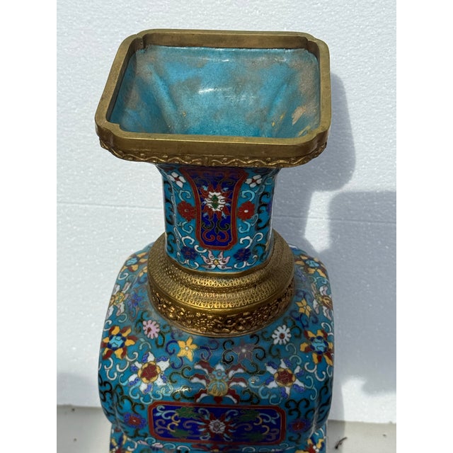 1970s Chinese Cloissone Vase For Sale In San Diego - Image 6 of 10