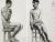 This is a rare and remarkable find—two academic drawings of the same model from a singular sitting session, dating back to...