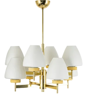 Sputnik Chandelier with Opal Glasses from Kaiser, Germany, 1970s