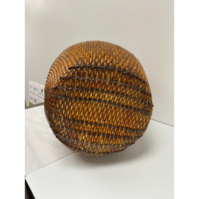 Antique Chinese Fisherman's Woven Willow Basket For Sale - Image 12 of 12