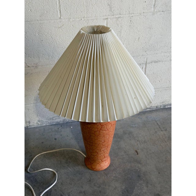 Mid 20th Century Mid-Century Modern Orange Ceramic Table Lamp For Sale - Image 4 of 12