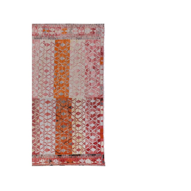 1960s Oversized Pastel Turkish Kilim Rug 10'1'' X 12'2'' 122" x 146" / 309 x 371 Cm Hand woven with high quality pure wool...