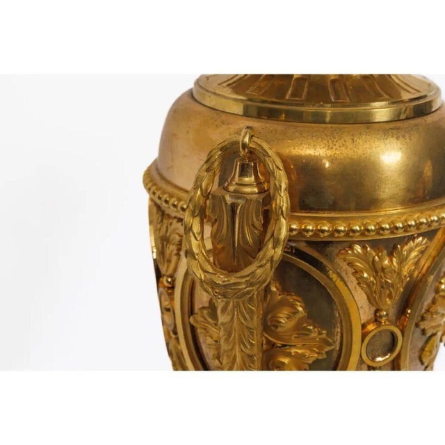 Black A Magnificent Pair of French Louis XVI Style Ormolu Vases For Sale - Image 8 of 12