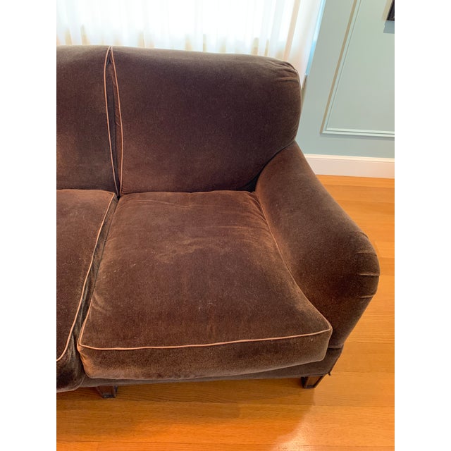 Modern Schumacher Mohair Three Seat Sofa / 2 Available For Sale - Image 11 of 12