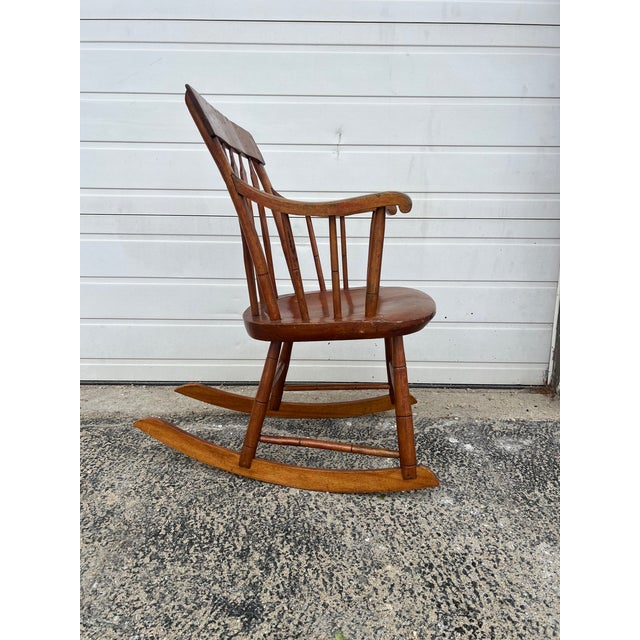 Antique Petite Rocking Chair With Beautuful Patina For Sale - Image 10 of 13
