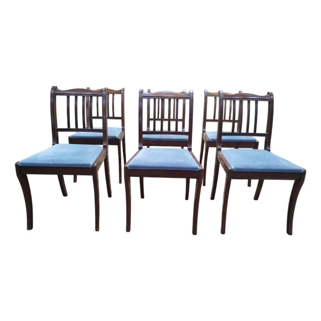 English Chairs with Barrettes, Set of 6 For Sale