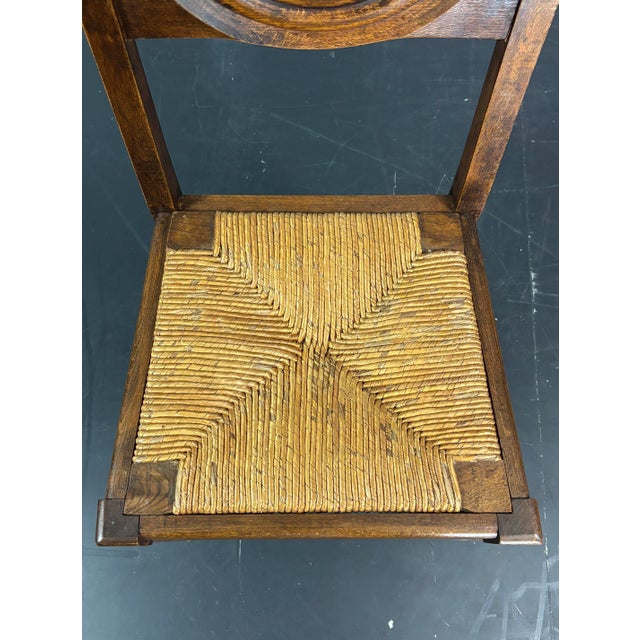 French Farmhouse Turned Wood and Rush Dining Chairs in the style of Charles Dudouyt, 1950s, Set of 6 For Sale - Image 18 of 18